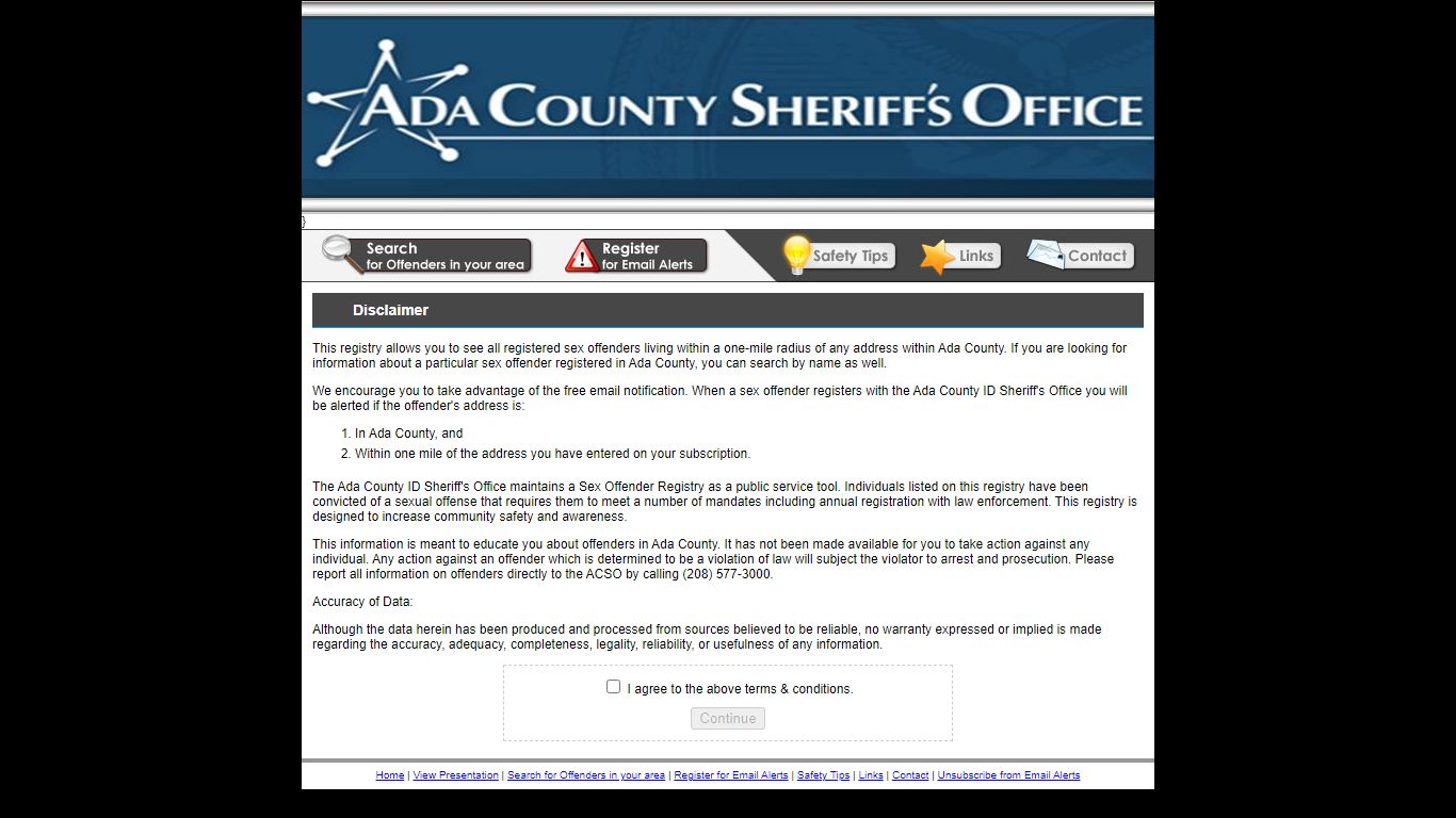 Ada County ID Sheriff's Office- Contact - Community Notification